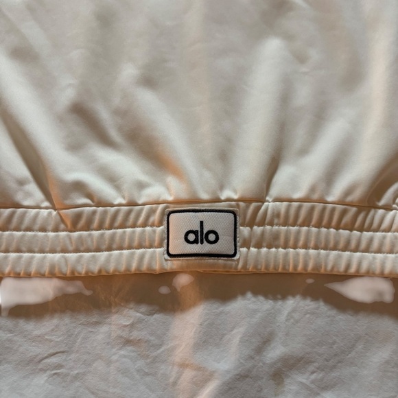 Alo Yoga Prizewinner Cropped Bomber Jacket | Bone Ivory | Size L - Picture 5 of 15
